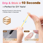 Close up of thick semi-solid nail glue gel texture