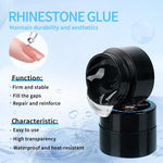Professional nail art rhinestones secured with Glitz glue