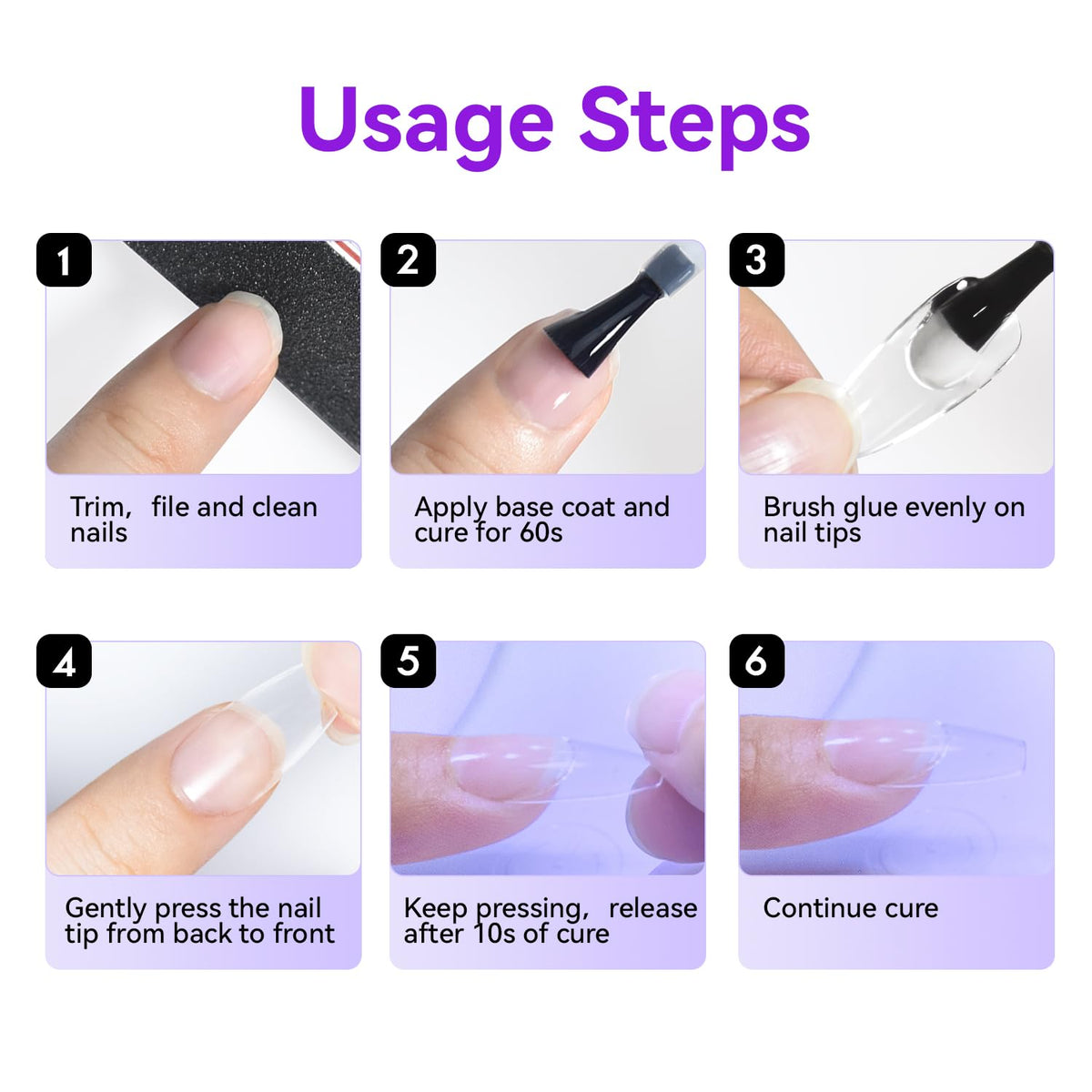 Jewhiteny nail glue gel used for securing rhinestone nail art