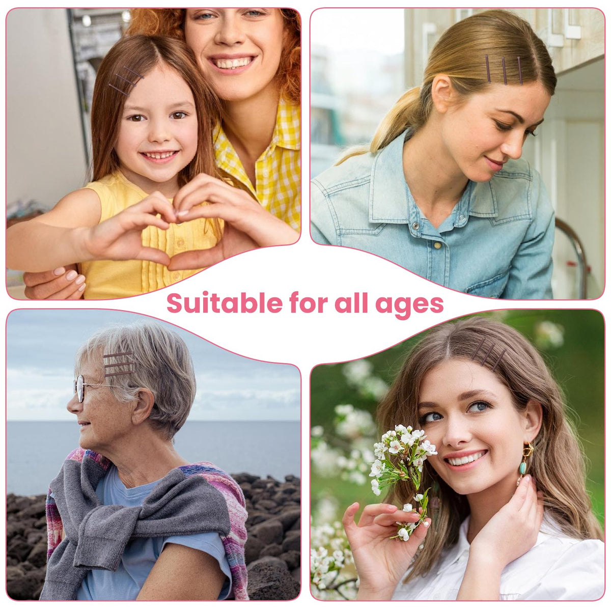 Authentic imported personal care hair clips showing smooth finish texture