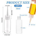 Close-up of the long fine precision tip on the clear 50ml squeeze applicator container.