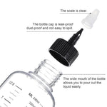 Two pack of clear squeeze bottles for hair color and salon styling treatments.