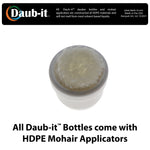Side profile of the empty eight ounce liquid applicator bottle highlighting the durable construction and airtight sealing cap.