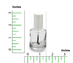 Karlash empty transparent glass cosmetic bottle detailing the unscrewed precision application brush and internal mixing ball.