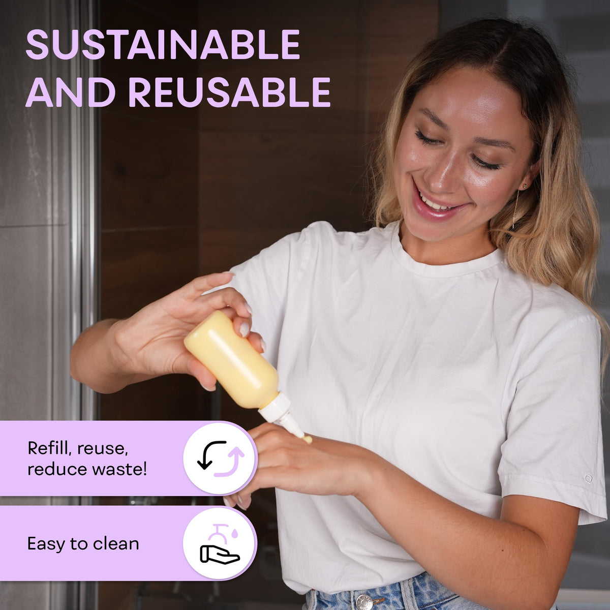 BPA free BRIGHTFROM squeeze bottles suitable for kitchen condiments and liquid storage