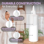 BRIGHTFROM eight ounce refillable plastic bottles being used for professional salon hair coloring