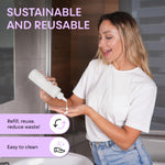 Leak proof applicator bottle showing the closed nozzle mechanism to prevent accidental spills