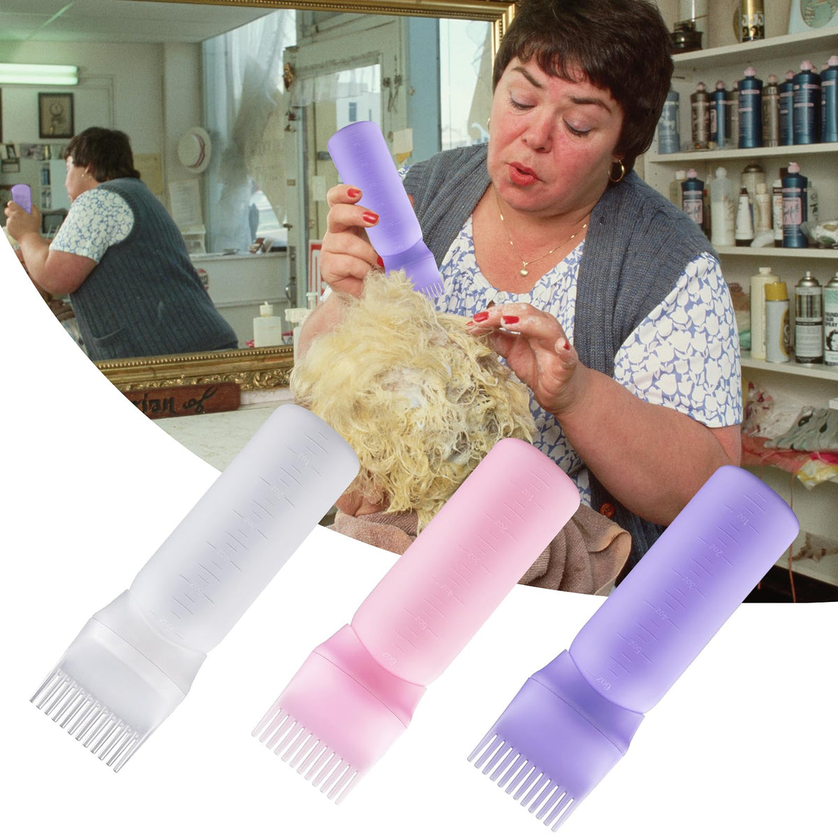 Cosywell six fluid ounce root comb dispenser bottle showing liquid flow control design