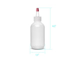 Pair of ljdeals LDPE squeeze bottles for hair color and craft applications standing vertically.
