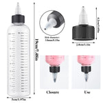 Wide neck opening of the BESARME clear hair applicator bottle for easy refilling.