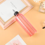 Two pieces of BESARME 8.5 ounce clear hair care product dispensing bottles.