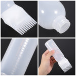 Pimoys white hair coloring bottle showing liquid flow through comb teeth
