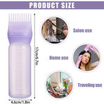 Squeezable hair oiling bottle with root comb teeth cap for direct scalp application.