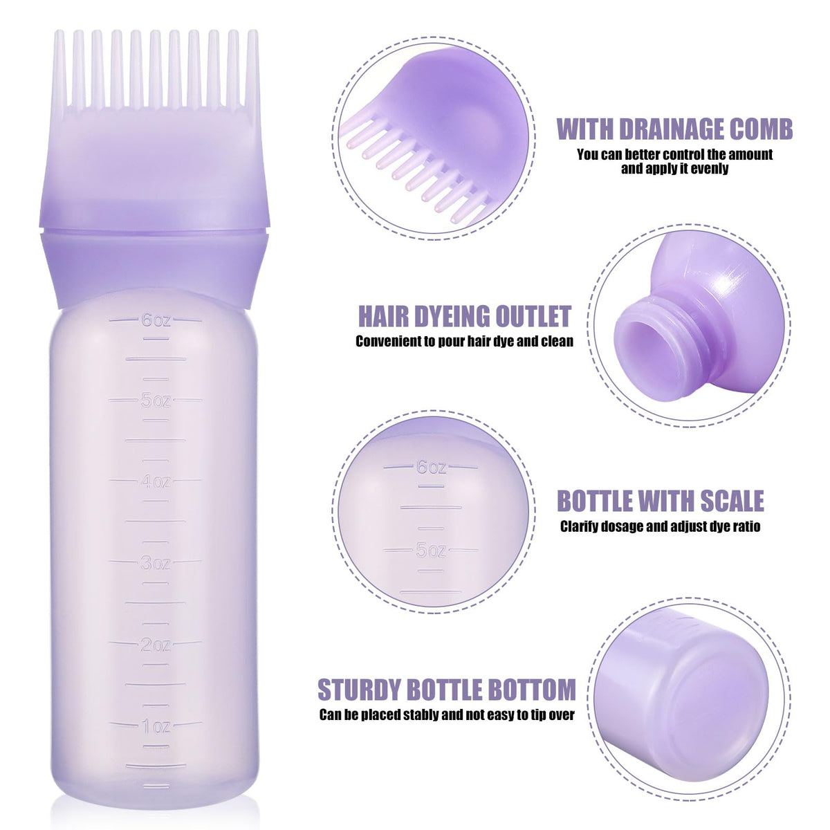 Close up view of the hollow comb teeth on the Pimoys hair oil applicator.