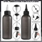 Six ounce hair dye applicator bottle showcasing the alternative precision nozzle dispensing cap for controlled spot application.