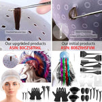 Silicone hair highlighting cap with metal hook for dyeing
