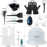 Complete 24 piece hair coloring tools kit for home salon