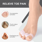 White silicone toe spreaders for overlapping toe correction