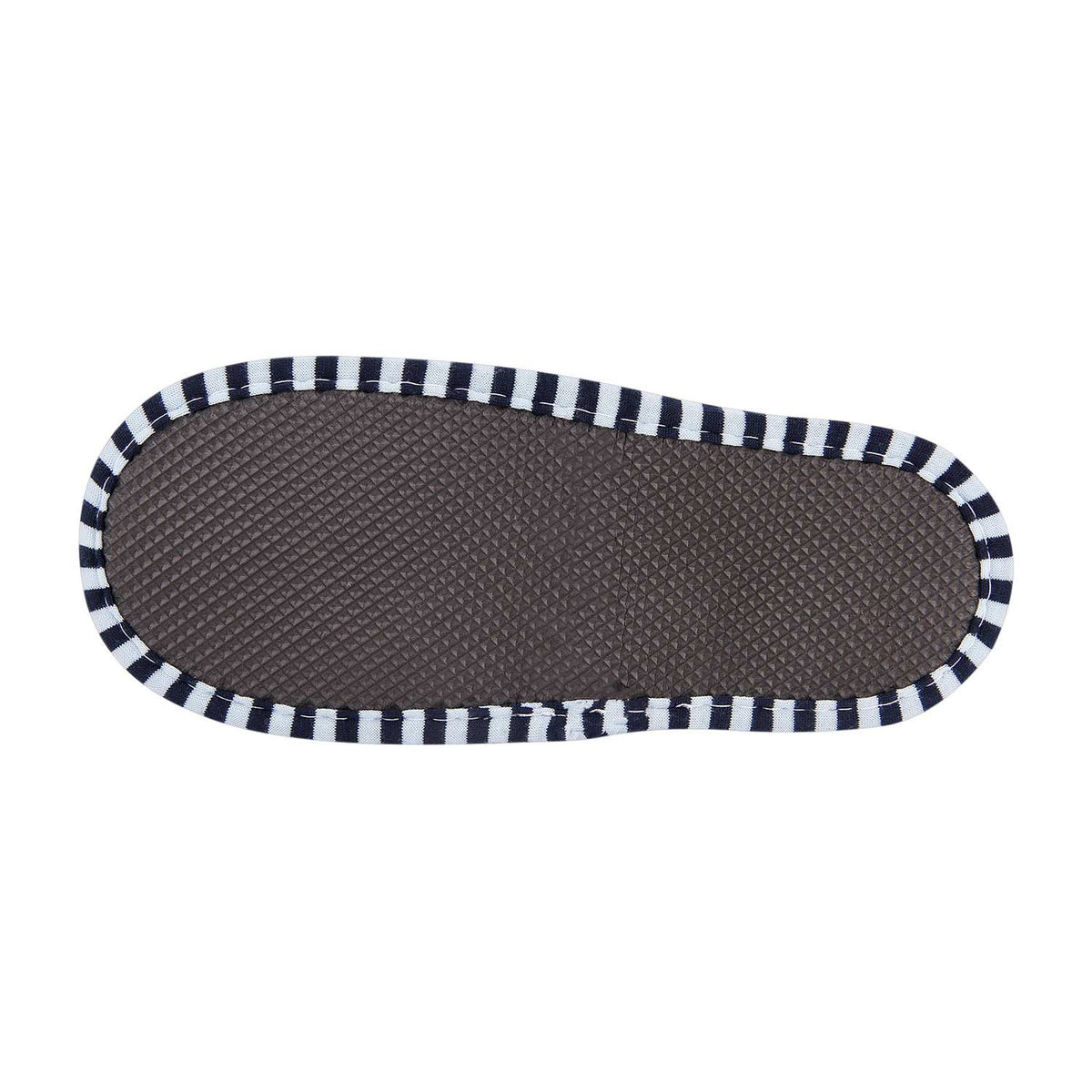 Top down view of breathable cotton indoor guest slippers
