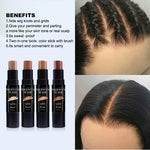 Close up of the medium brown hair care dye stick texture