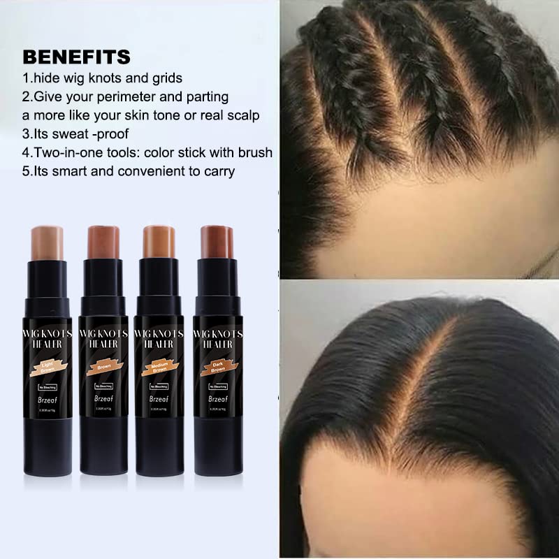 Close up of the medium brown hair care dye stick texture