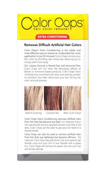 Back label of Color Oops Extra Conditioning showing instructions for correcting permanent hair color.