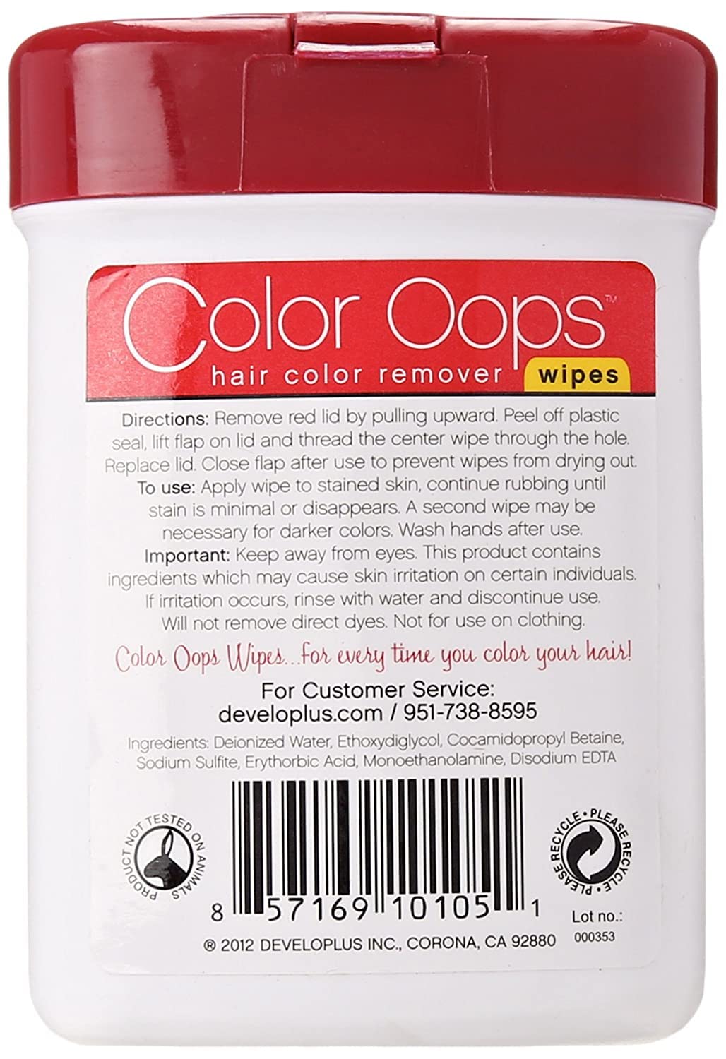 Color Oops hair dye stain removing wipes value pack for gentle skin cleanup.
