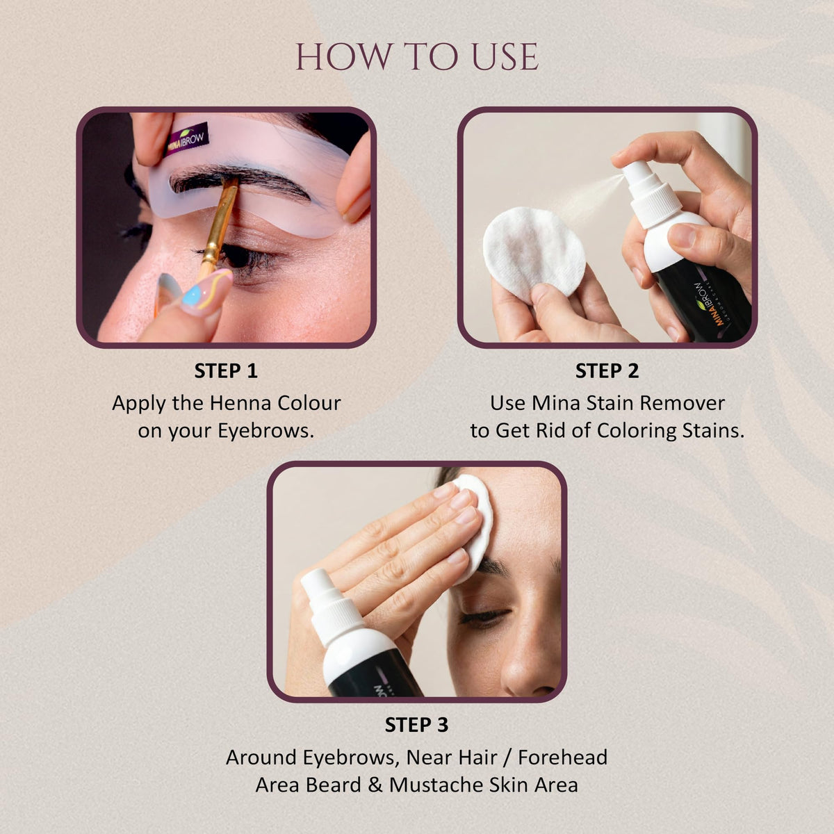 Lemon peel oil infused eyebrow tint stain removing liquid product packaging