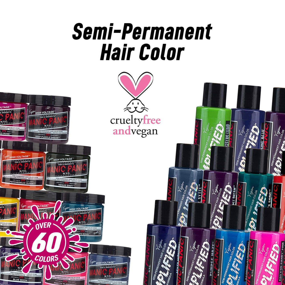 Authentic imported USA hair color tub placed alongside hair coloring accessories like a tint brush and bowl.