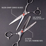 Tokko Katana Classic professional thinning shear displaying precision texturizing teeth