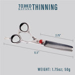 Stylist removing the rubber finger grip inserts from the professional hairdressing scissors