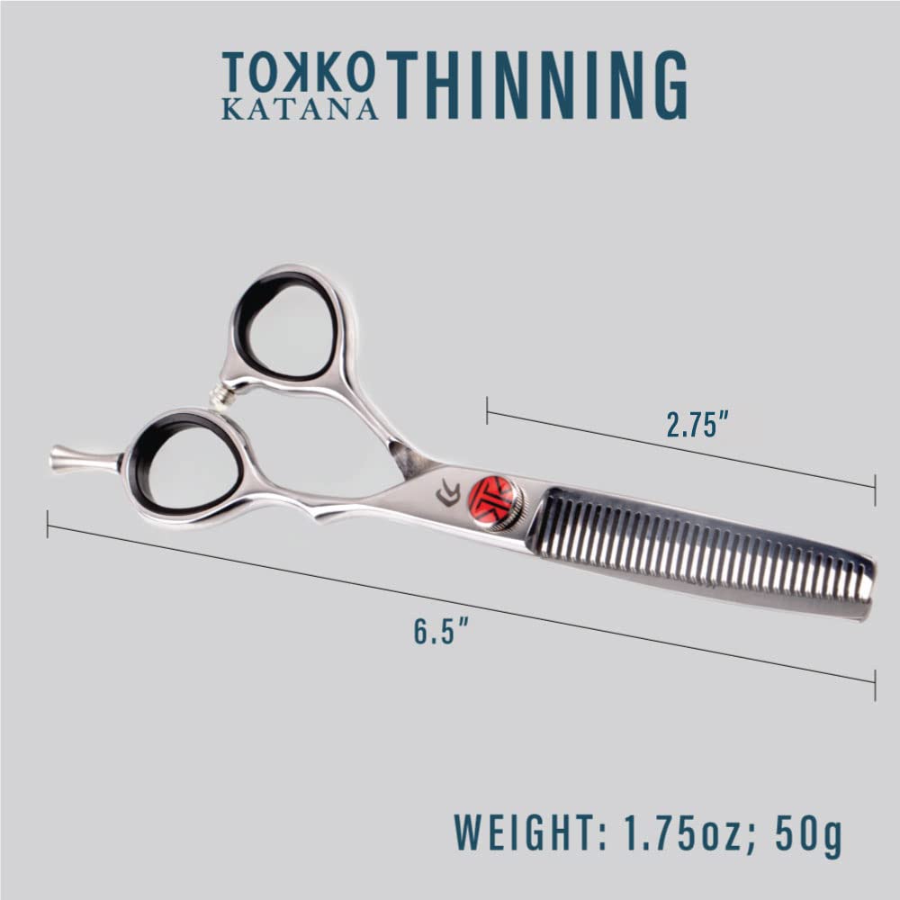Stylist removing the rubber finger grip inserts from the professional hairdressing scissors