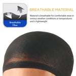Model demonstrating secure fit of Donna black wig liner