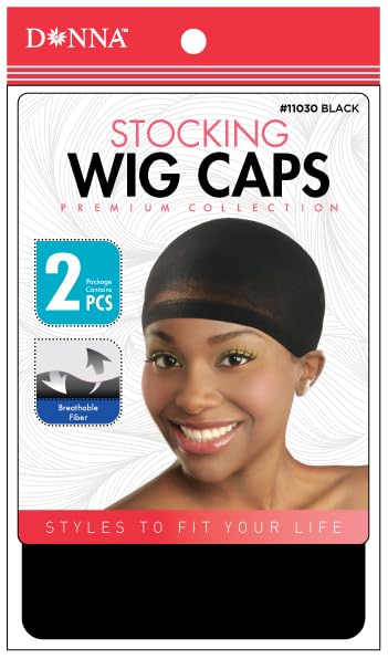 Side profile view of Donna nylon wig cap for hair protection