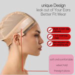 Transparent lace area of CorkHead glueless wig cap