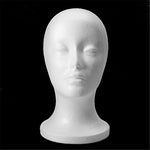 Side profile of Leasote white foam mannequin head