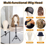 Cosmetology wig station setup with PWEOUKE tripod and head