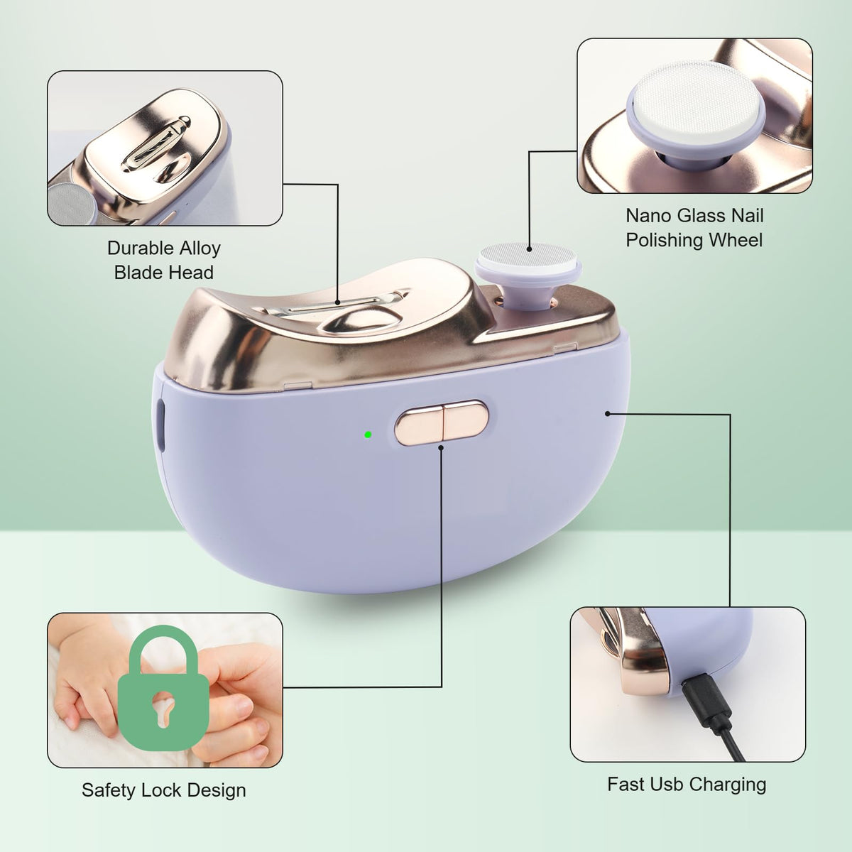 Handheld automatic nail clipper for seniors and family