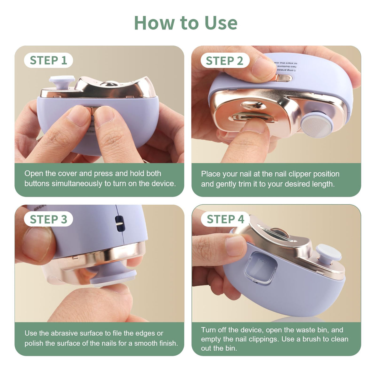 Kiwtreby 3-in-1 nail care set with polishing feature