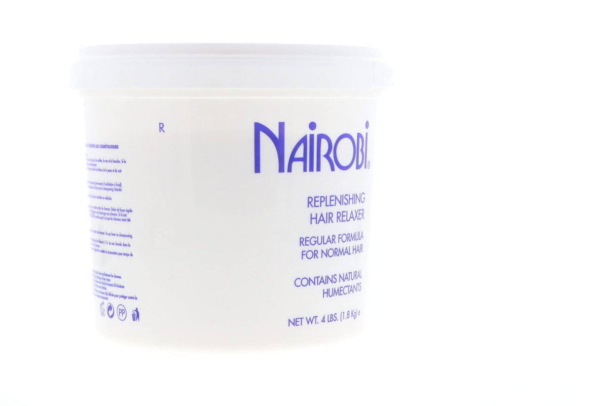 Nairobi replenishing hair relaxer sixty four fluid ounce packaging details