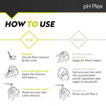 Back packaging of pH Plex Step 1 Protect and Step 2 Repair with usage directions