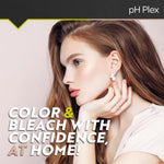 Close up of pH Plex Step 1 and Step 2 dual packet for damaged hair repair