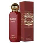 Unisex luxury woody aromatic body spray by Lattafa displaying authentic packaging and Middle Eastern fragrance design