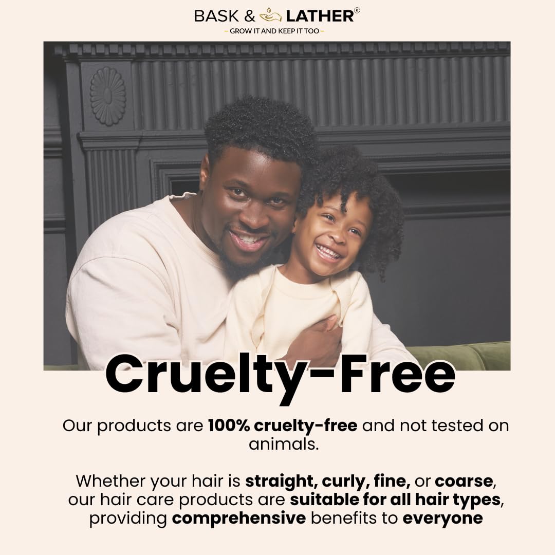 Bask & Lather Hydrating Hair Mist showing its lightweight liquid consistency suitable for refreshing locs