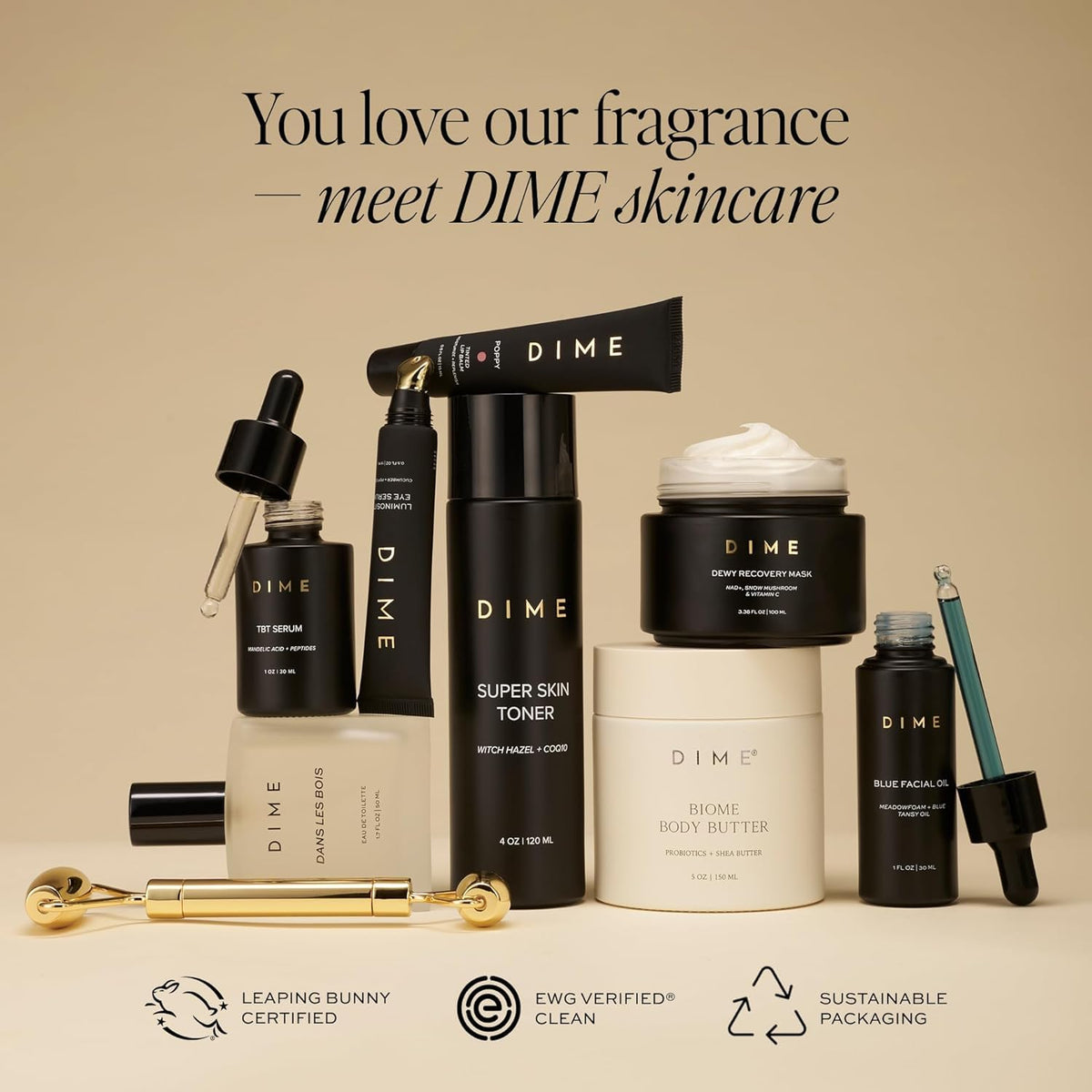 Authentic DIME Beauty imported perfume for women highlighting premium cedarwood notes.