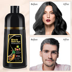 Bablabear 3 in 1 semi permanent black hair color shampoo bottle on a clean background for men and women
