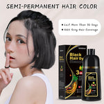Bablabear natural black hair color shampoo pump bottle demonstrating easy 3 in 1 application steps