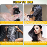 Full kit of Sminktec 500ml black hair dye shampoo with protective gloves