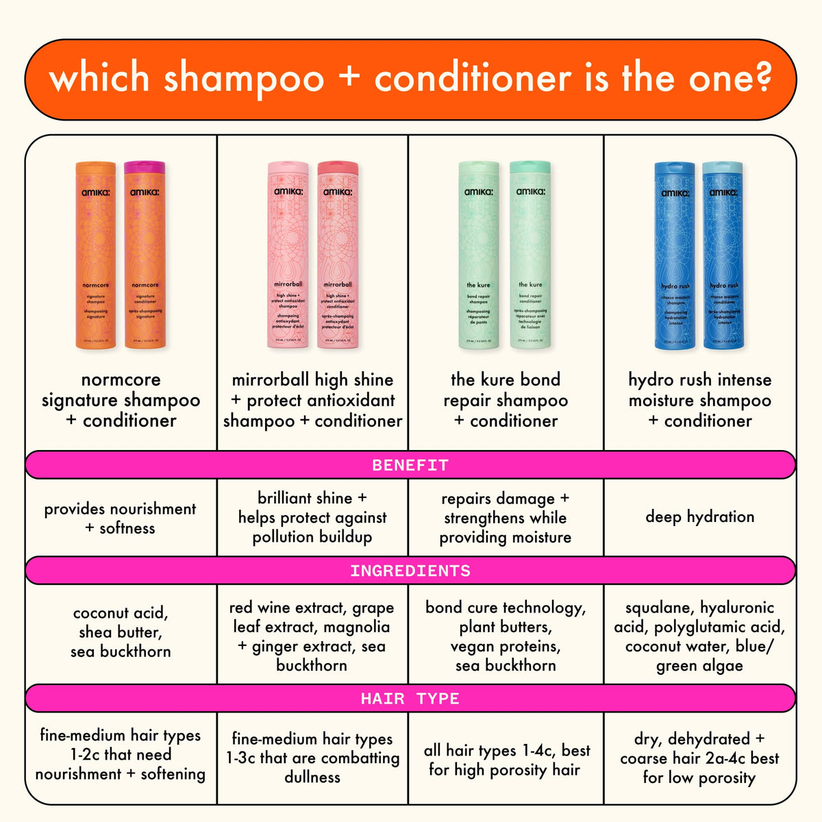Amika Normcore antioxidant rich daily shampoo for dry hair hydration