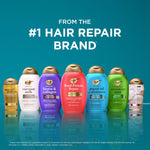 Paraben free hair volumizing shampoo by OGX beauty showcasing purple bottle design